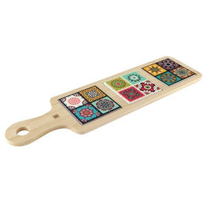 MB - Bamboe Serveerplankje met Tegeltjes - 49,4 x 14 cm