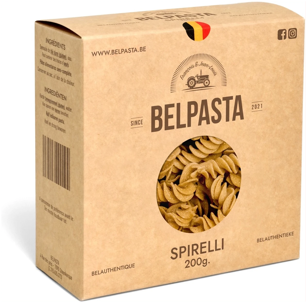 Spirelli - half-volkoren - 200 gr