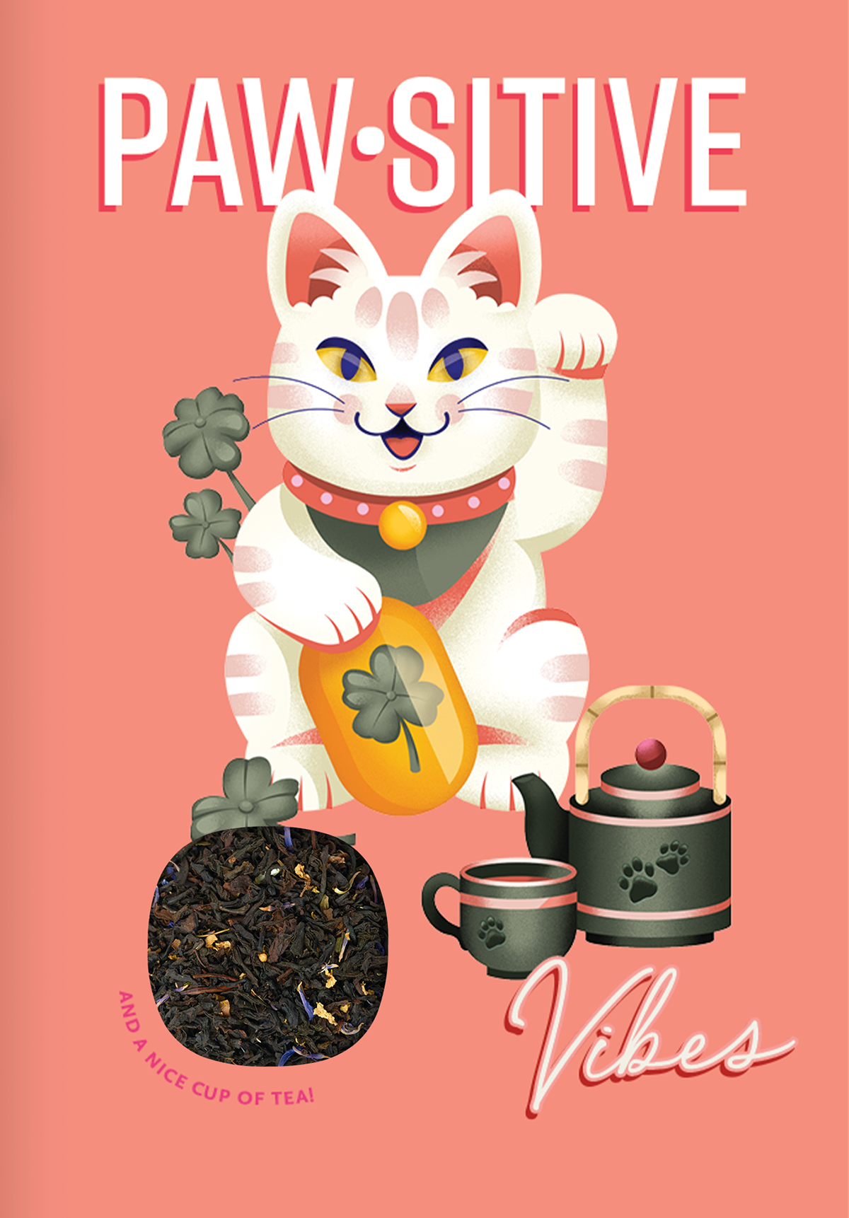 Pawsitive Vibes - Tea Card