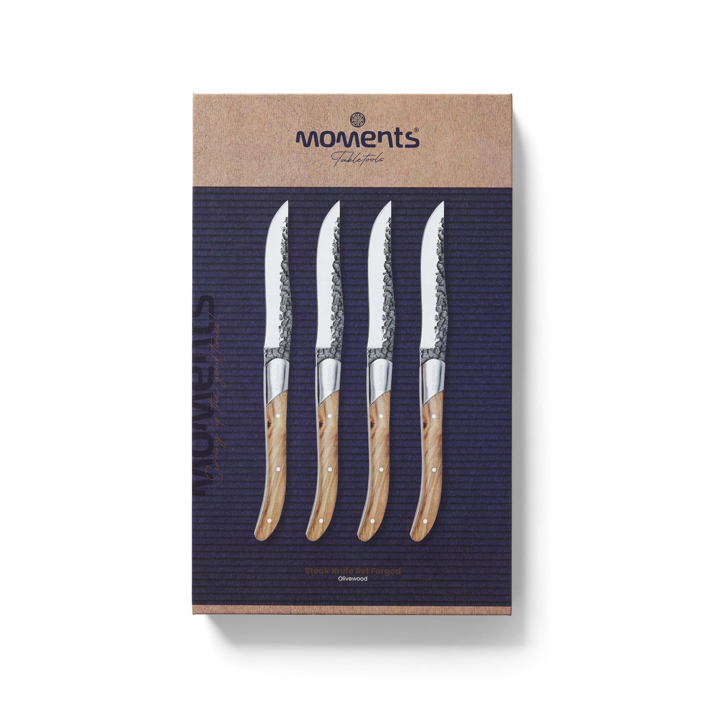 Moments Steakmessen Forged Olijfhout set van 4