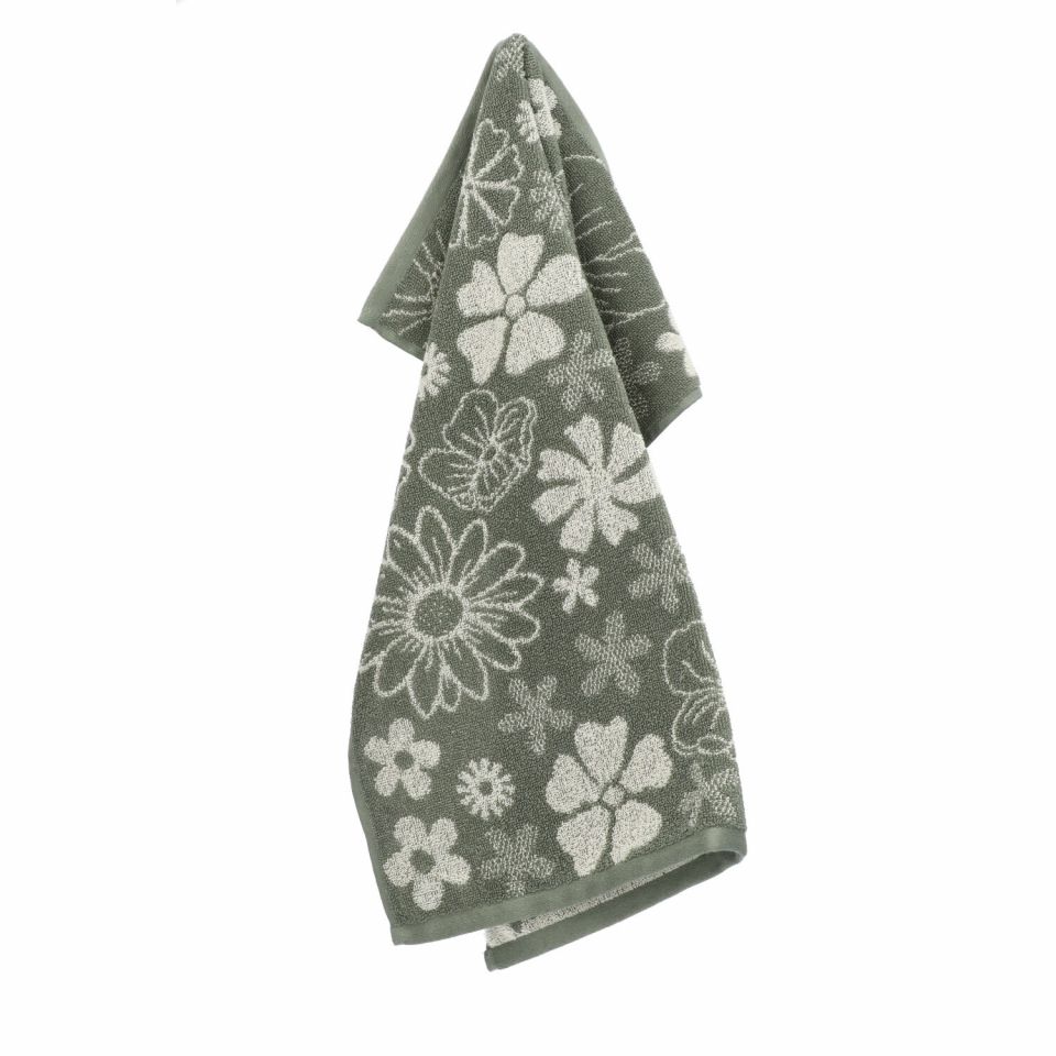 Kitchen Towel - Flowerbed - Dark Green