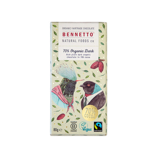 BENNETTO - Dark 70%  - Vegan - 80 gram