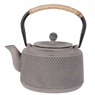 Gietijzeren Theepot Lichtgrijs - 1,5 ltr.