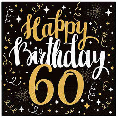 Servet goud Happy Birthday