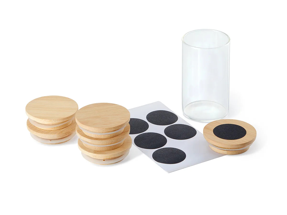 Set "Maxim" 6 glaasjes met bamboe tray