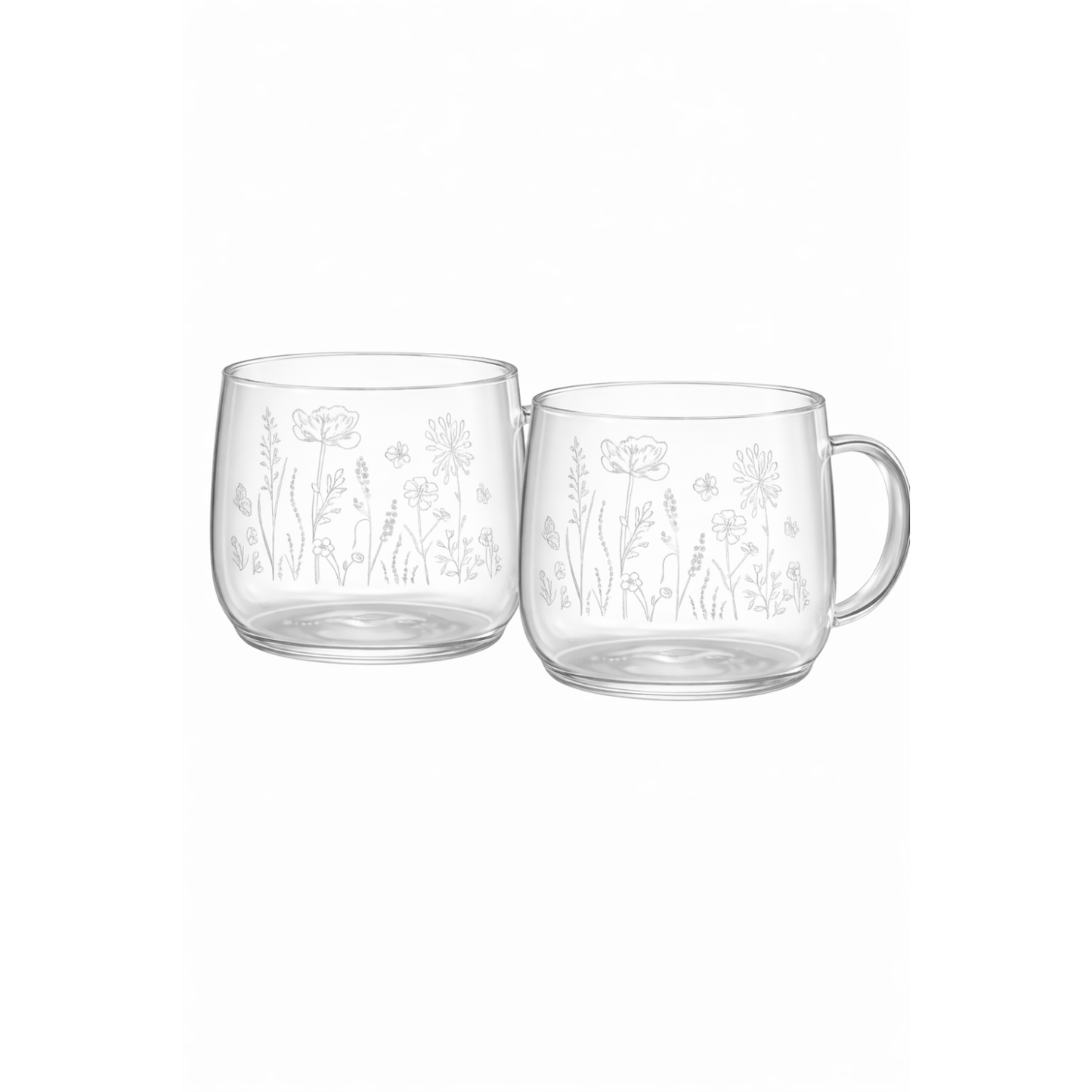 BUNZLAU CASTLE - Set van 2 Theeglazen - 400 ml - Wild Flowers