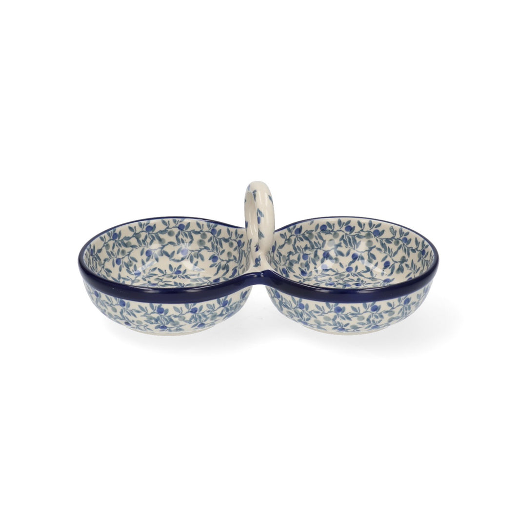 BUNZLAU CASTLE - Double Bowl - Blue Olive - 2nd Quality