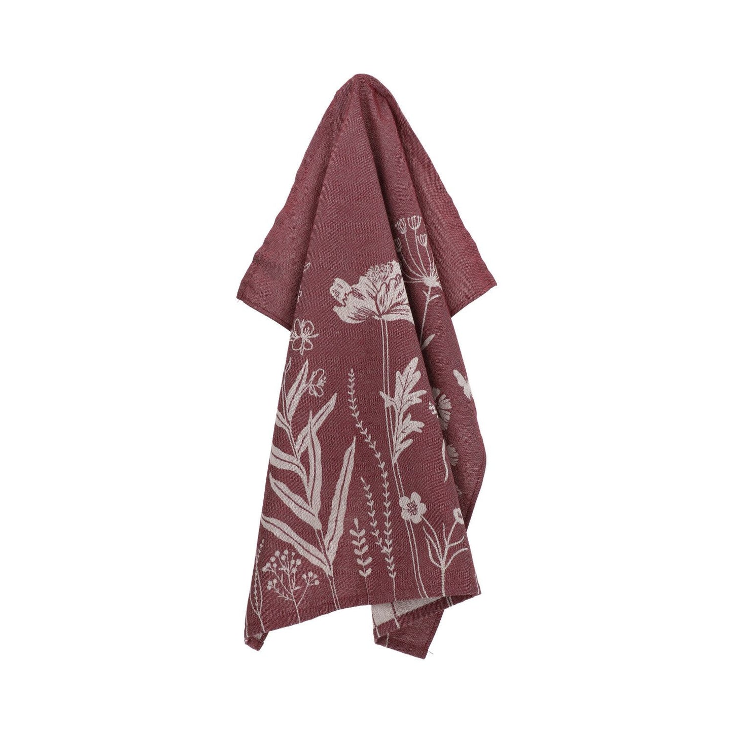 Tea Towel - Wild Flowers Burgundy
