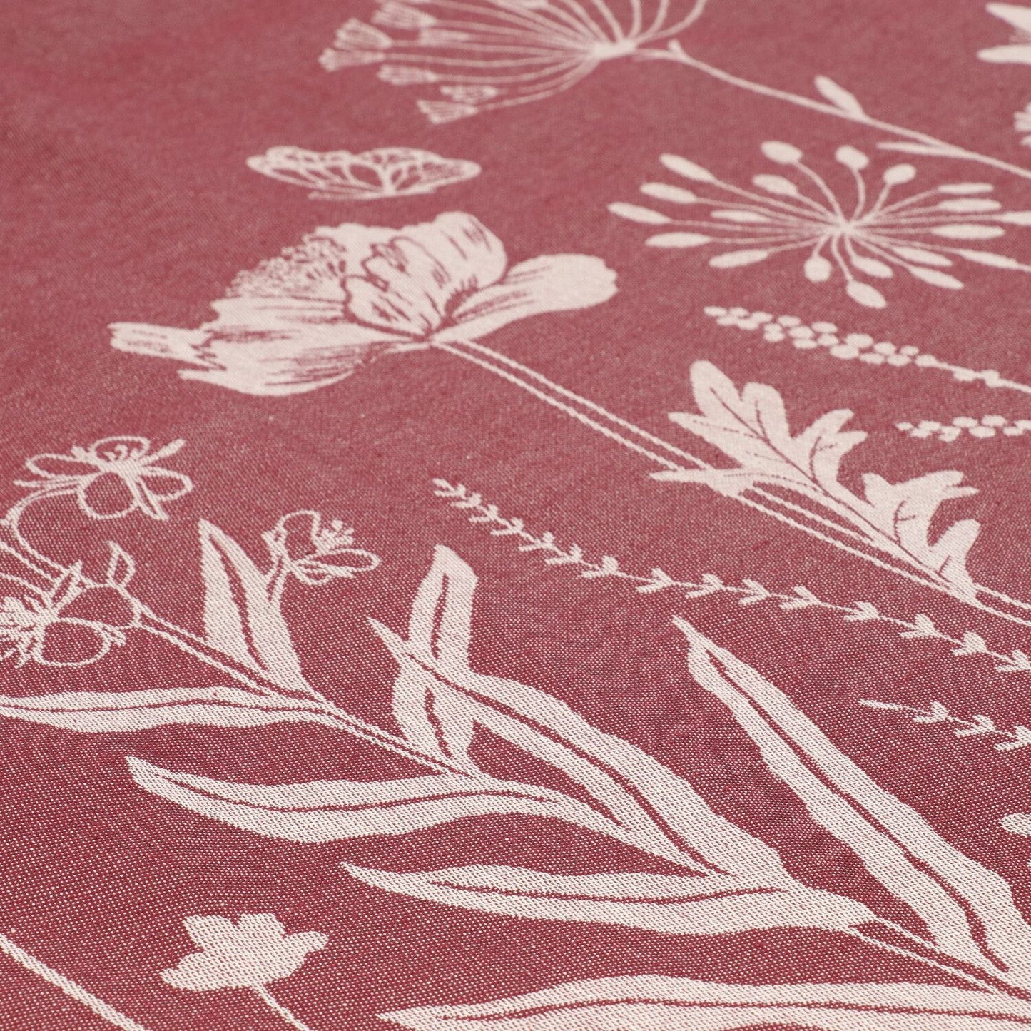 Tea Towel - Wild Flowers Burgundy