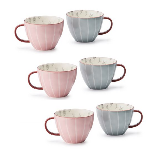 Mok 0,3 L "Line" - set 6 stuks - 2 kleuren