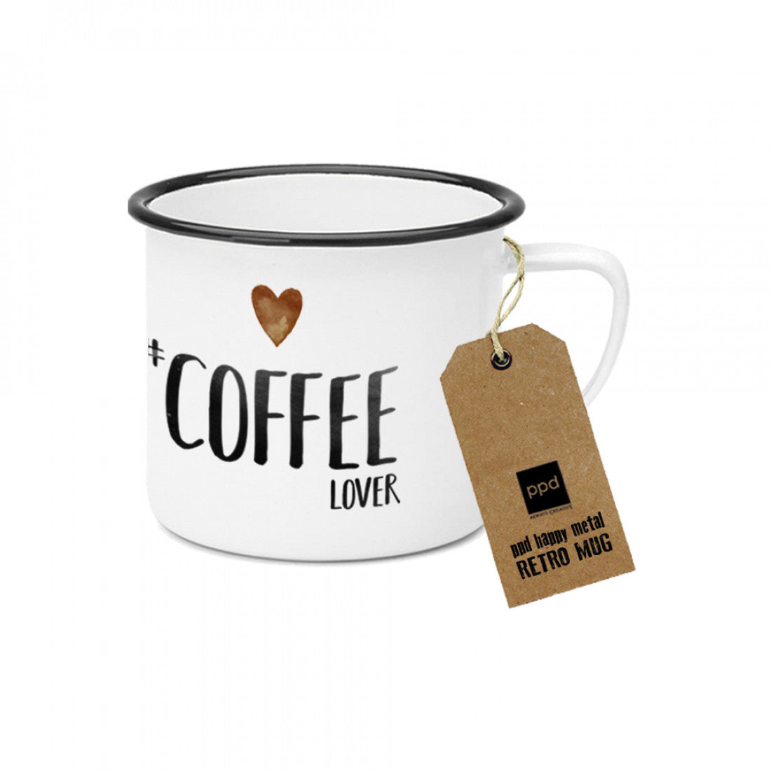 Happy Metal mug "Coffee Lover"