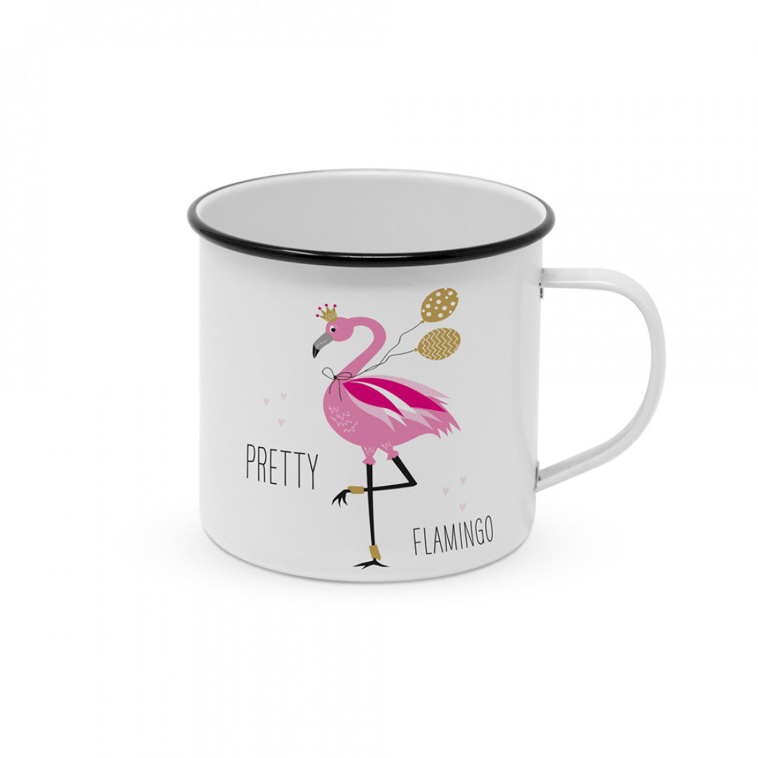 Happy Metal mug "Pretty Flamingo"