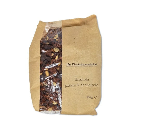 DE PINDAKAASWINKEL - Granola met Pinda & Chocolade -BIO- 350 gr