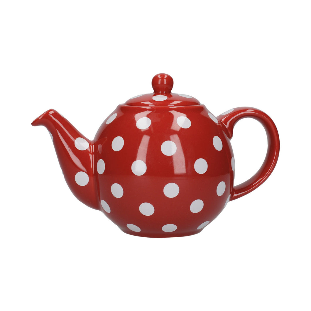 LONDON POTTERY - Theepot - 1,2 Ltr. - Rood met witte stippen