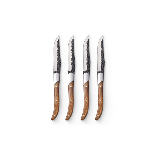 Moments Steakmessen Forged Olijfhout set van 4