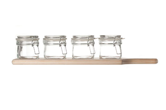 Apero set - Hout met wekpotjes